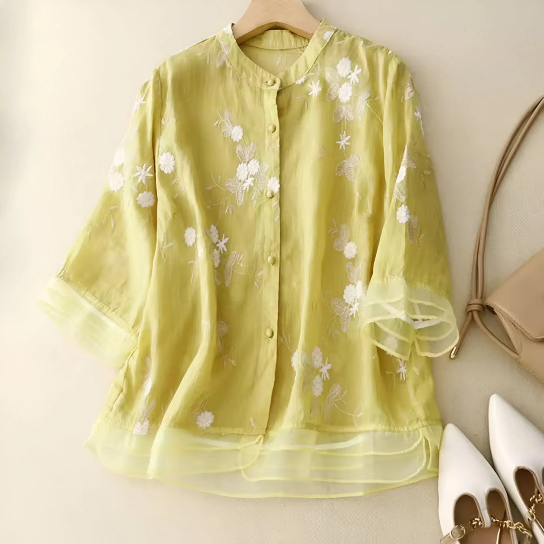 Lina - Embroidered Cotton Top