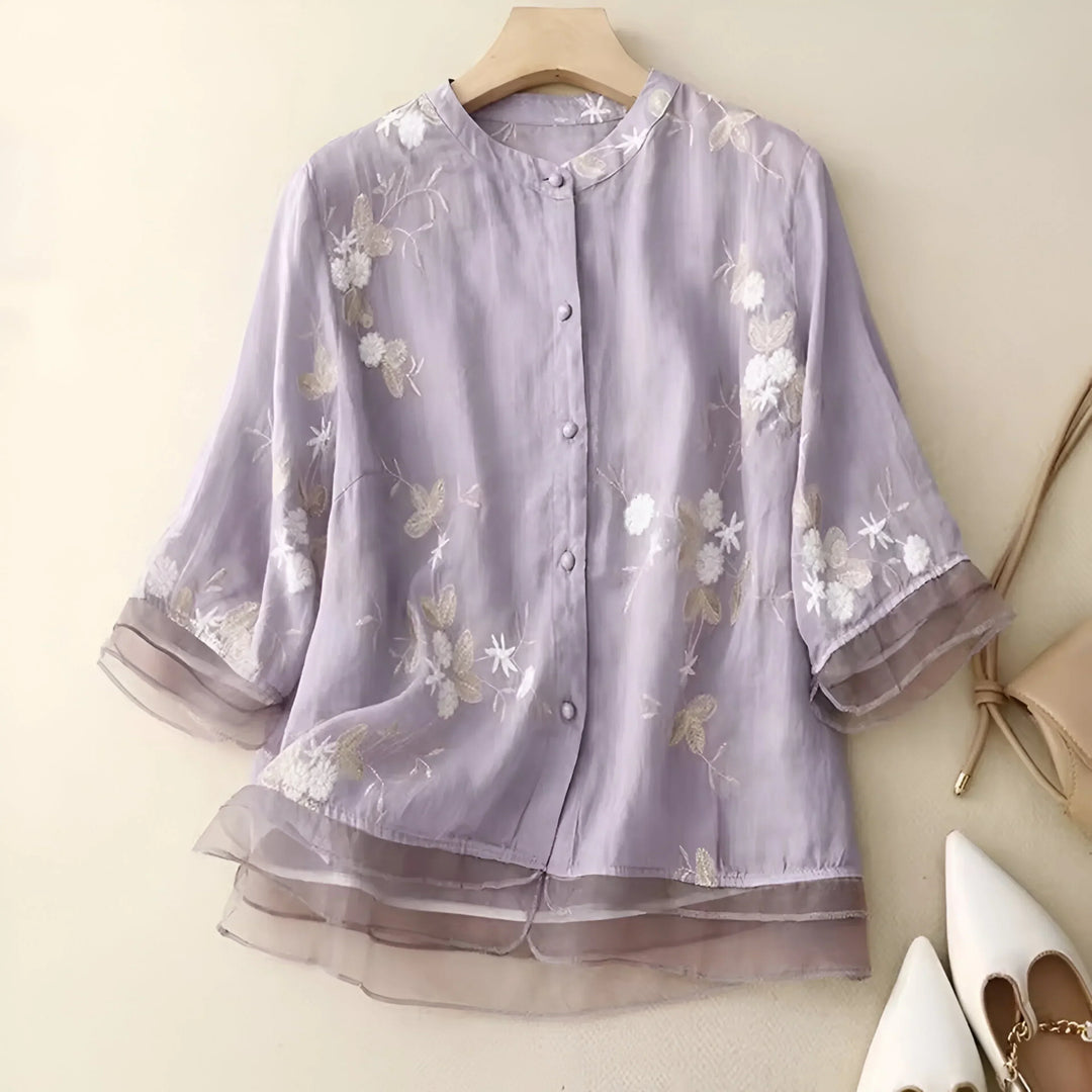 Lina - Embroidered Cotton Top