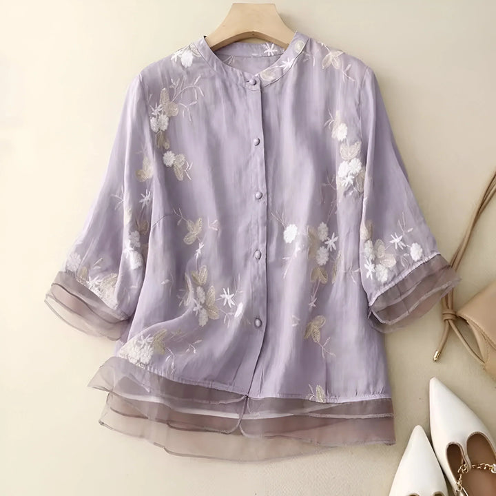 Lina - Embroidered Cotton Top